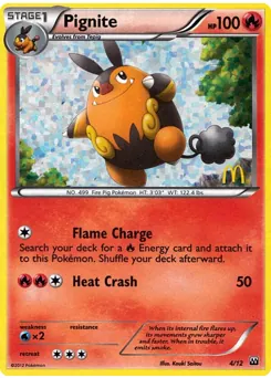 McDonalds 2012 Pignite Pokémon card